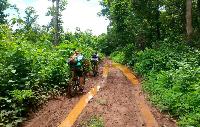 Fiets en Kajak in Sri Lanna National Park Chiangmai fiets trip
