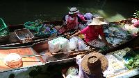 Fiets en Boot De drijvende weekend markten THAILAND