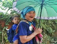 Chiang Rai Doi Mae Salong en Langnek Karen Echte stammen in Thailand
